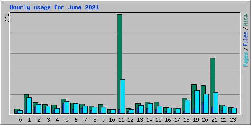 Hourly usage for June 2021