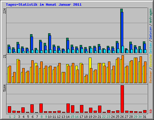 Tages-Statistik im Monat Januar 2011