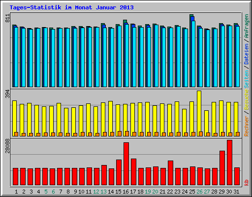Tages-Statistik im Monat Januar 2013