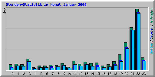 Stunden-Statistik im Monat Januar 2009