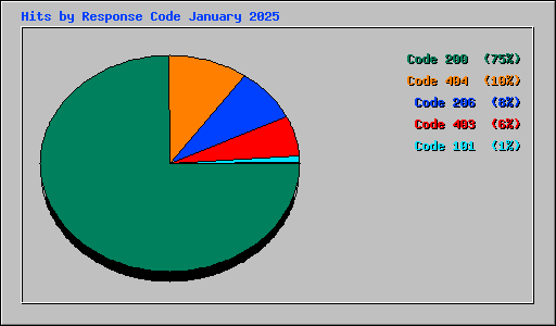 Hits by Response Code January 2025
