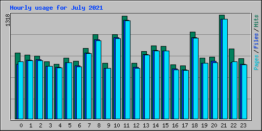 Hourly usage for July 2021