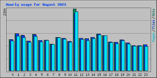 Hourly usage for August 2023