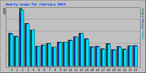 Hourly usage for February 2024